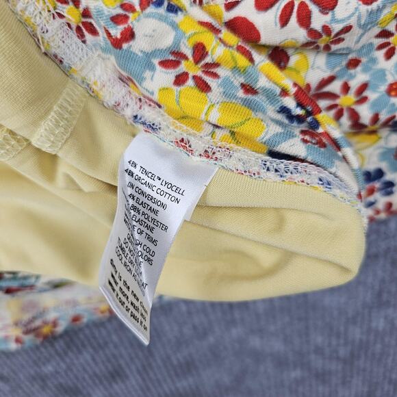 Toad & Co Skirt Womens Medium Yellow Floral Skort Athleisure Organic Cotton - Picture 7 of 8